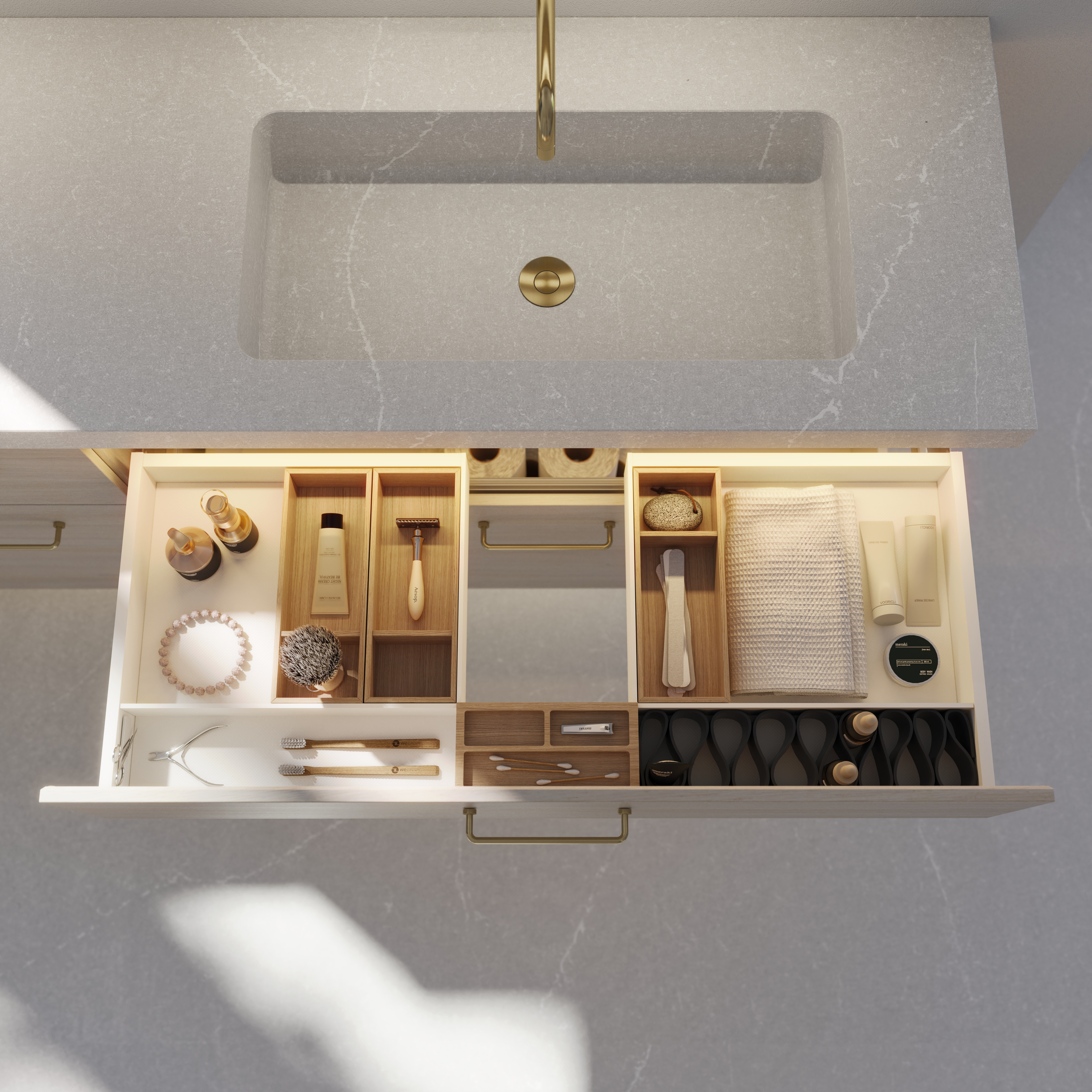 under basin lighting